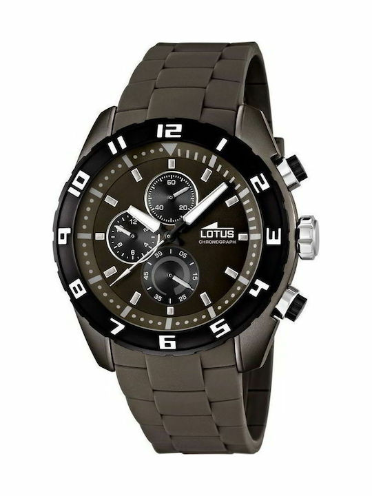 Lotus Watches Ceas Barbati Cronograf Baterie cu Culoare Gri Cauciuc Curea