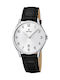 Festina Silver Dial Black Leather Strap