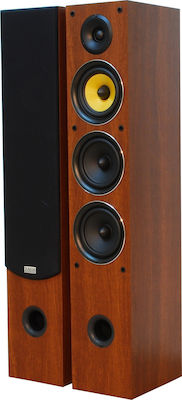 Taga Harmony TAV-506F v.2 Ζεύγος Ηχείων Hi-Fi Δαπέδου 90W 3 Δρόμων Π17xΒ23.5xΥ90εκ. Καρυδιά