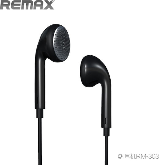 Remax RM-303 Earbuds Handsfree με Βύσμα 3.5mm Μαύρο