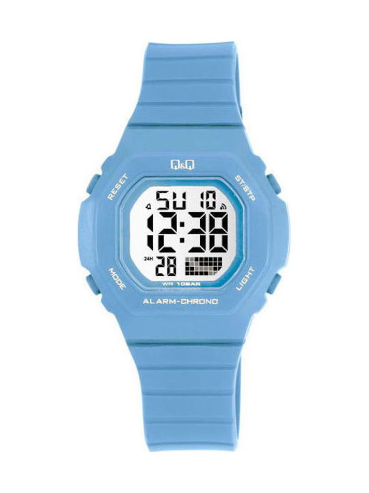 Q&Q Digital Uhr mit Blau / Blau Kautschukarmban...