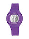 Q&Q Watch with Purple Rubber Strap M137J003