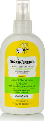 Macrovita Insektenabwehrmittel Lotion in Rohr mit ätherischem Eukalyptusöl Geeignet für Kinder 125ml