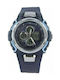 Jaga Watch Chronograph Battery with Blue Rubber Strap AD-78