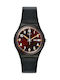 Swatch Watch with Black Rubber Strap