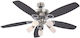 Globo Lighting Jerry Ανεμιστήρας Οροφής 130cm με Φως Μαύρος / Ασημί