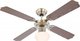 Globo Lighting Champion Ventilator De Tavan 106.6cm Cu Lentile De Mărire Maro / Argintiu