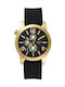Oxette Womens Battery Watch With Black Leather Strap