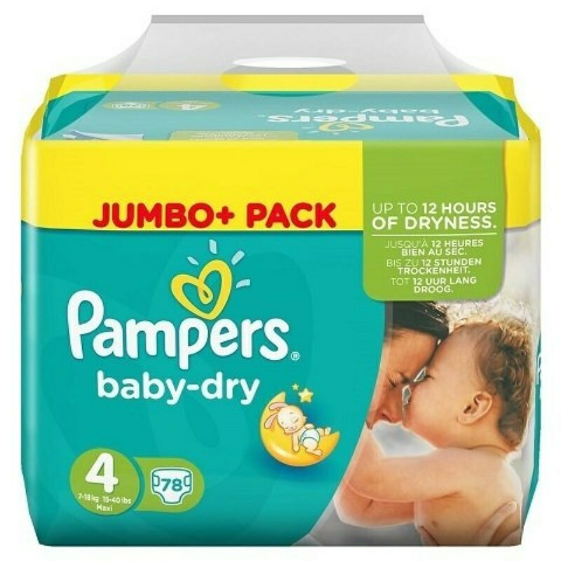 Pampers Πάνες με Αυτοκόλλητο Baby Dry Jumbo Pack Maxi No 4 (718Kg) No