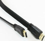Omega HDMI 1.4 Flat Cable HDMI male - HDMI male 1.5m Μαύρο