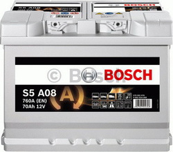 Bosch Car Start/Stop Battery S5A08 with 70Ah Capacity and 760A CCA