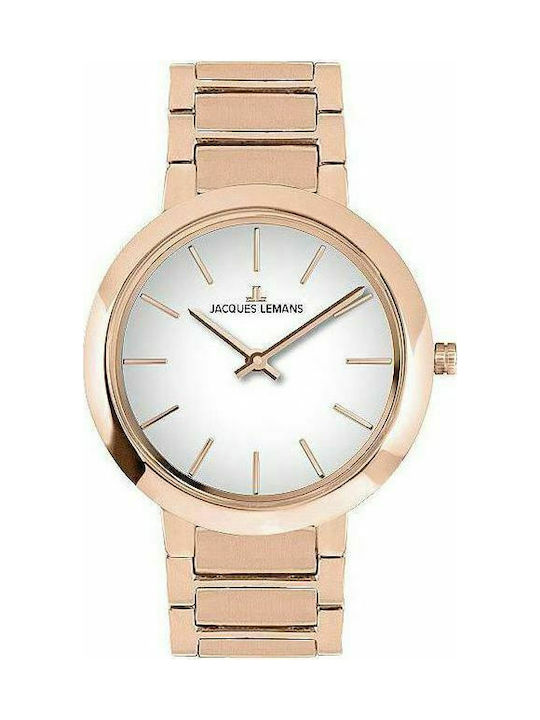 Jacques Lemans Watch with Pink Gold Metal Bracelet