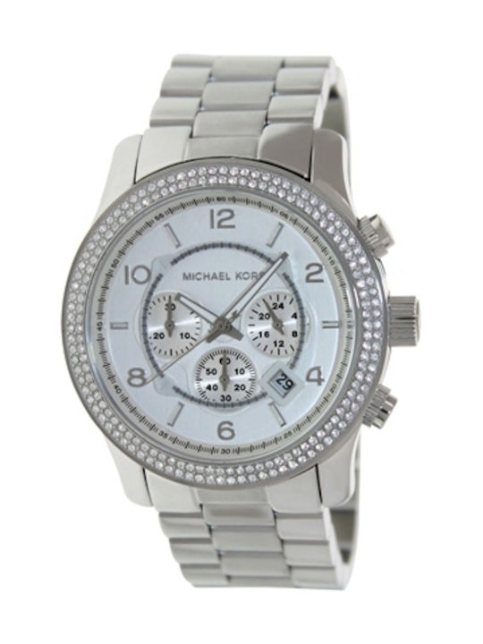 Michael Kors Runway Watch Chronograph with Silver Metal Bracelet