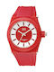 Q&Q Watch with Red Rubber Strap