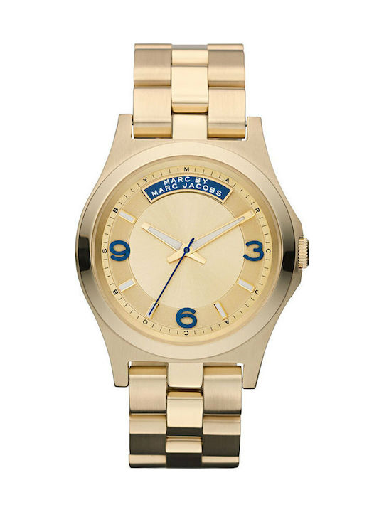 Marc Jacobs Dave Γυναικείο Ρολόι 40mm Μπαταρίας με Χρυσό Μεταλλικό Μπρασελέ