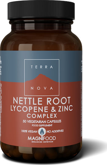 TerraNova Complex Nettle Root Lycopene și Zinc Supliment pentru Sănătatea Prostatei 50 capsule pe bază de plante