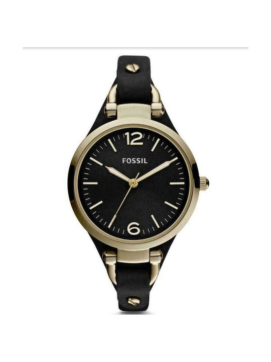 Fossil black and new arrivals rose gold watch