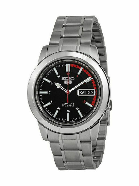 Seiko 5 Sports Men's Watch 38mm Automatic with Silver Metal Bracelet