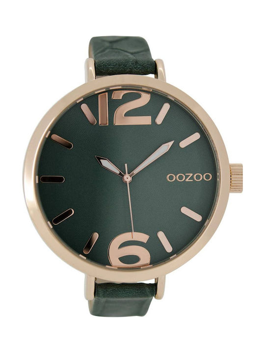 Oozoo Watch with Green Leather Strap