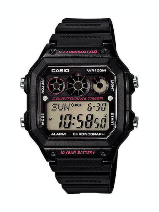 Casio Дигитален Мъжки Часовник Хронограф На Бат...