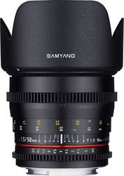 Samyang Full Frame Camera Lens 50mm T1.5 AS UMC VDSLR Fixed for Nikon F Mount Black