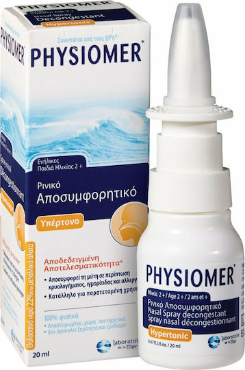 Physiomer Hypertonic 2+ ani Spray Nazal cu Apă de Mare pentru Întreaga Familie 20ml