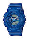 Casio G-Shock Watch Chronograph Battery with Blue Rubber Strap