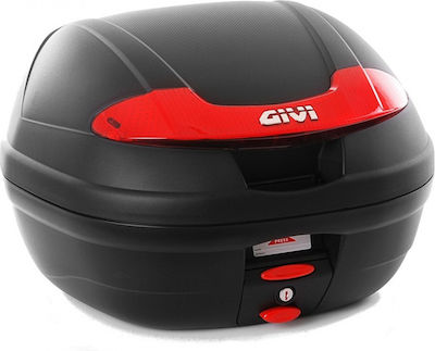 Givi E340 Vision Monolock Motorrad-Topcase mit roten Reflektoren 34Es Schwarz