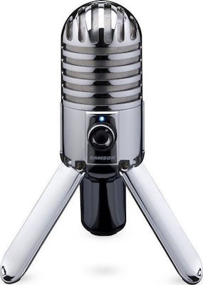 Samson Condensator (diafragmă mare) Microfon USB Meteor Mic - USB Tabletop Vocal în Culoare Silver