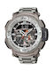 Casio Pro Trek Battery Chronograph Watch with Metal Bracelet Silver