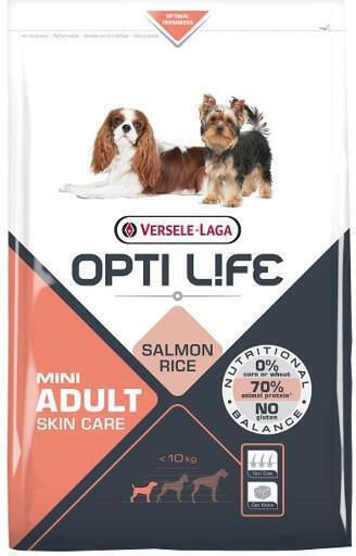 Versele Laga Opti Life Skin Care Adult Mini 2.5kg Dry Food Grain-Free & Gluten-Free for Adult Small Breed Dogs with Rice and Salmon