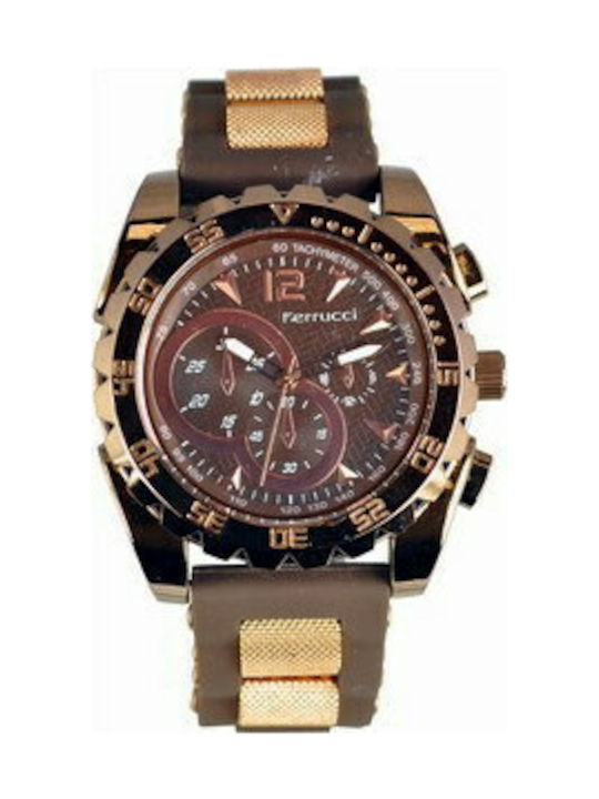 Ferrucci Watch with Brown Rubber Strap