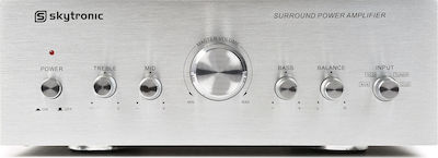 Skytronic Ολοκληρωμένος Ενισχυτής Hi-Fi Stereo Surround Power Amplifier 200W/8Ω Ασημί