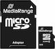 MediaRange MR958 microSDHC 16GB Class 10 A1 High Speed με αντάπτορα