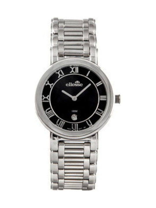 Ellesse Uhr Batterie mit Silber Metallarmband 0...