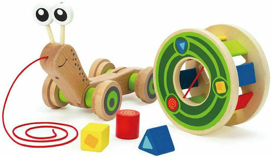 Hape Παιχνίδι Ταξινόμησης Σχημάτων Συρόμενο Σαλιγκάρι από Ξύλο για 12+ Μηνών