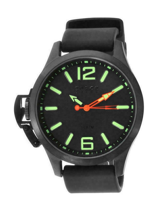 Oozoo Watch Battery with Black Rubber Strap