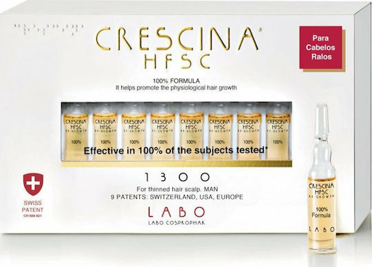 Labo Crescina HFSC 100% 1300 Αμπούλες Μαλλιών κατά της Τριχόπτωσης για Άνδρες 20x3.5ml