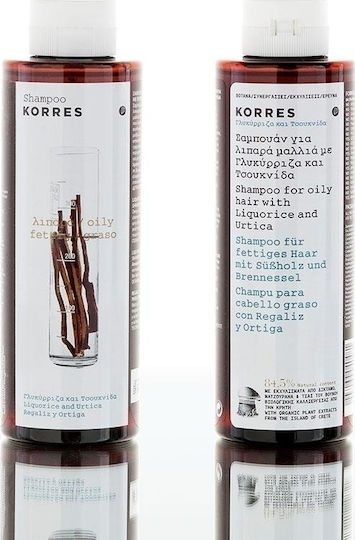 Korres Licorice & Urtica Σαμπουάν κατά της Πιτυρίδας για Λιπαρά Μαλλιά 2x250ml