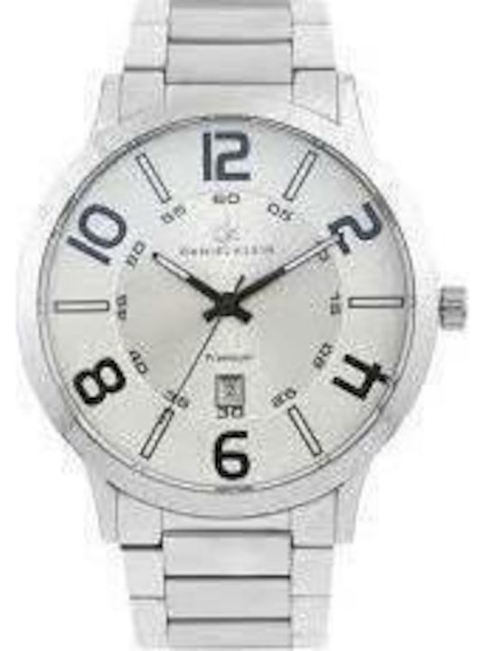 Daniel Klein Men's Watch 46mm Battery with Silver Metal Bracelet