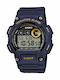 Casio Digital Men's Watch 47mm Chronograph Battery with Blue Rubber Strap