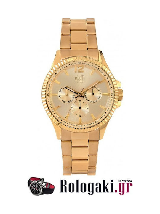 Visetti Watch with Gold Metal Bracelet