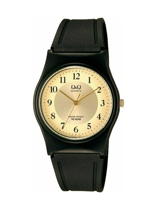 Q&Q Ανδρικό Ρολόι 33mm Μπαταρίας με Μαύρο Καουτ...
