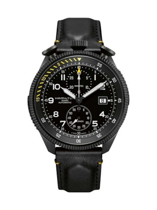Hamilton Khaki Takeoff Limited Edition Automatic Black Leather Chronograph