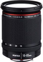 Pentax Crop Camera Lens HD DA 16-85mm f/3.5-5.6 ED DC WR Wide Angle Zoom for Pentax K Mount Black