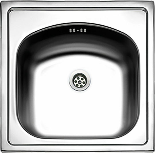 Fortinox Valley 24050 Ένθετος Νεροχύτης Inox Σατινέ Μ44.5xΠ44.5cm Ασημί