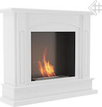 Kratki February Tuv Indoor Floor Bioethanol Fireplace White 112x32.5x96.2cm