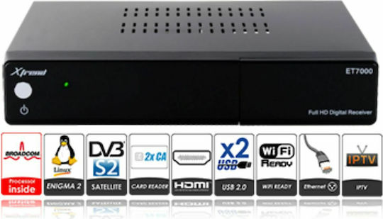 Xtrend Δορυφορικός Αποκωδικοποιητής ET7000 ET7000 HD Full HD (1080p) DVB-S2 με Λειτουργία Εγγραφής PVR σε Μαύρο Χρώμα