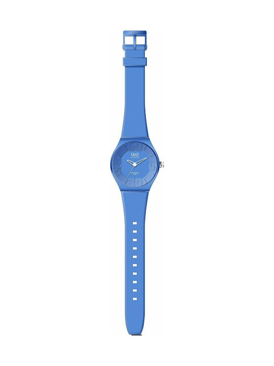 Q&Q Watch with Blue Rubber Strap VR36J003Y