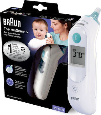 Braun Θερμόμετρο Αυτιού Ψηφιακό με Υπέρυθρες Κατάλληλο για Μωρά IRT6020